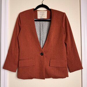 Cartonnier By Anthropologie Blazer In Heathered Red Orange Blazer Jacket Sz XS
